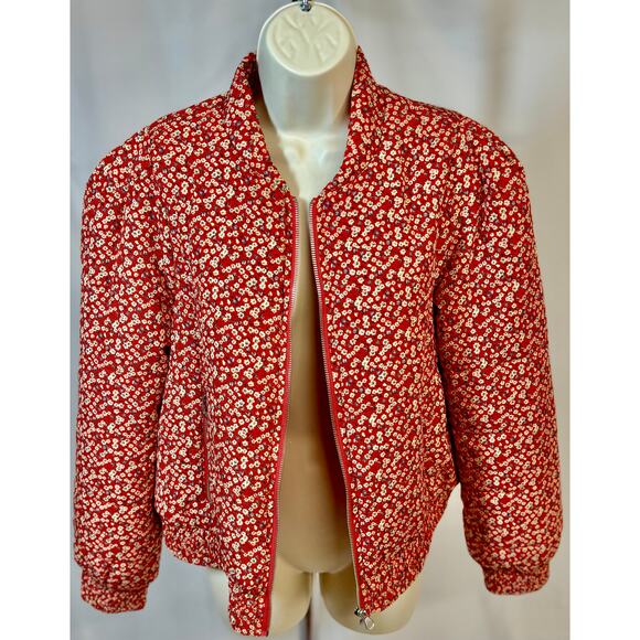 Greylin Floral Bomber Jacket M | Coquette Chic Spring Soft Girl Vibes - Picture 5 of 12